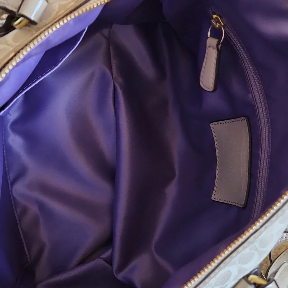 NWT Coach Pop Signature East West Satchel Bag 🤎👜💜 - Picture 13 of 16